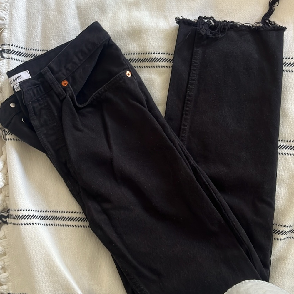 Re/done black raw edge jeans - Picture 4 of 4